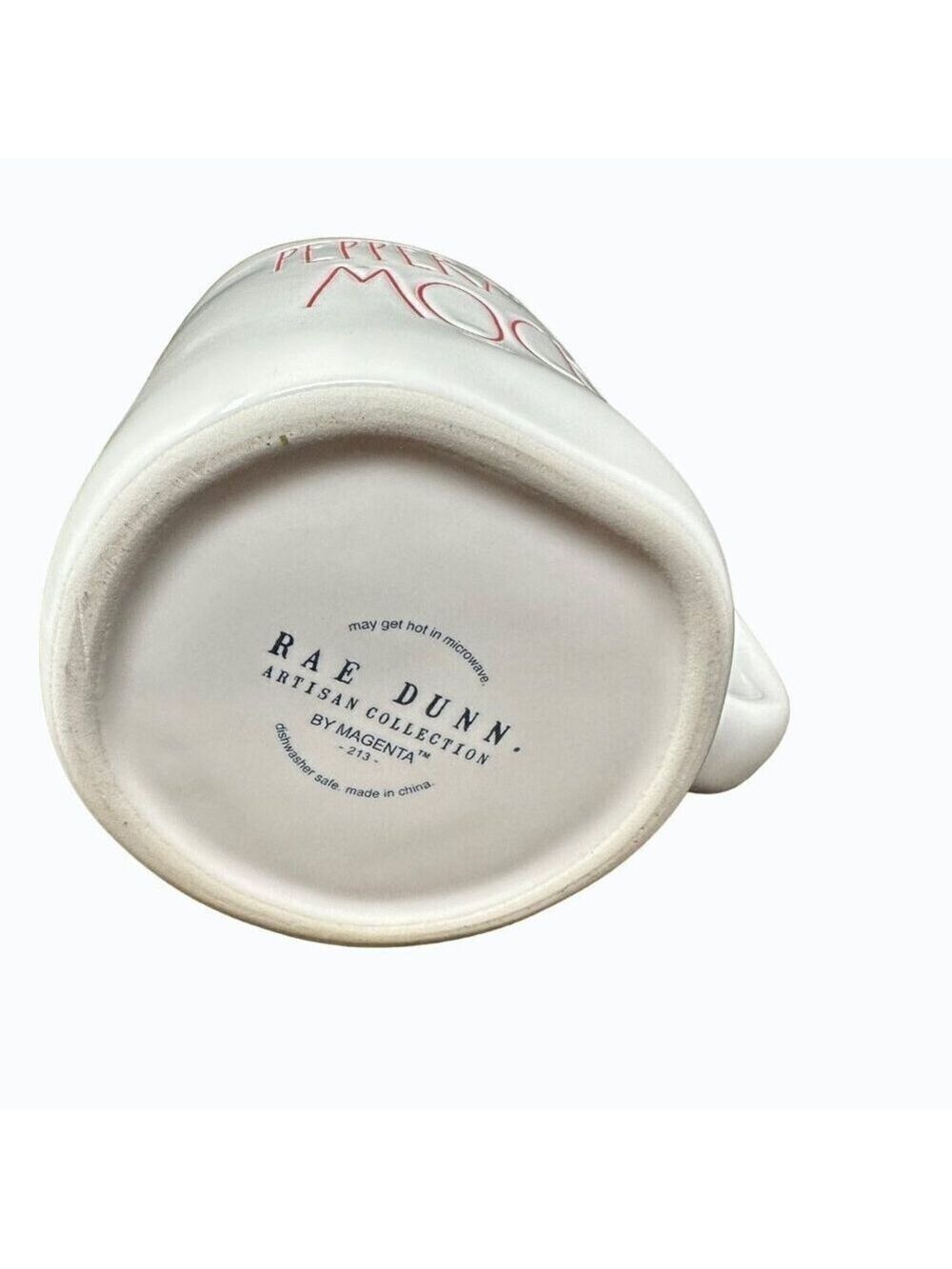 Rae Dunn Mug Peppermint Mocha Ceramic Large Coffee Cup Magenta LL Christmas Gift - Picture 2 of 7